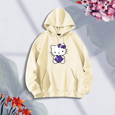 Premium Comfortable (Cutipy-Off white) Ladies winter hoodie